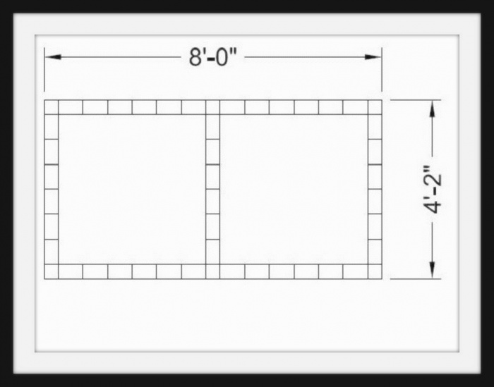 Шаблон  для штамповки асфальта - Four Square Grid