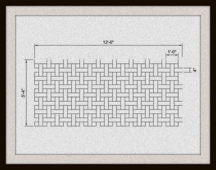 Шаблон металлический для декорирования и штамповки асфальта - Basketweave Open 12X5