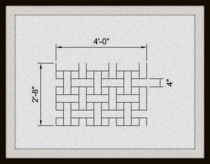 Шаблон металлический для декорирования и штамповки асфальта - Basketweave Open 4X2