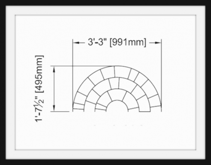 Шаблон  для штамповки асфальта - Arch Small 1.5 Rad