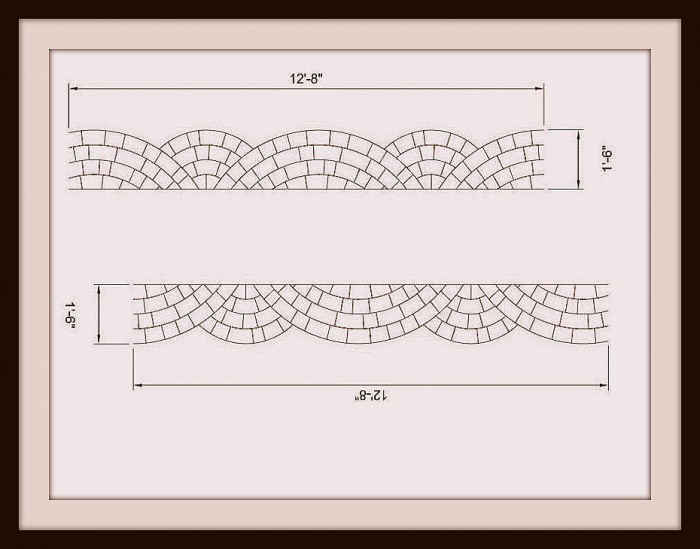 Металлический трафарет для штамповки (декорирования) - Scallop-Bottom Piece 13X2